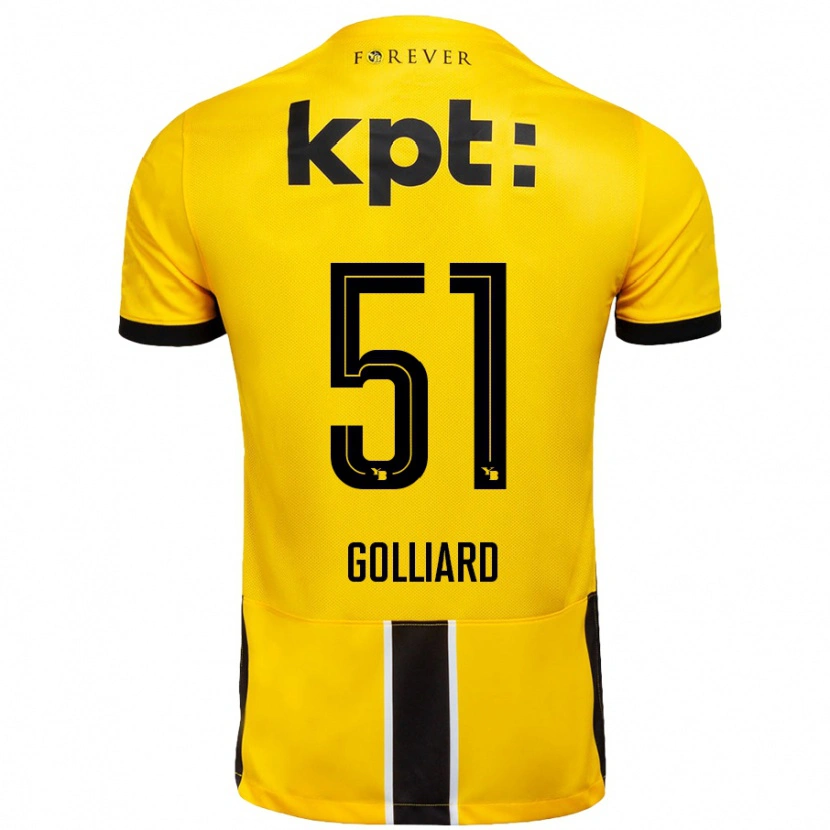 Danxen Kinder Théo Golliard #51 Gelb Schwarz Heimtrikot Trikot 2024/25 T-Shirt
