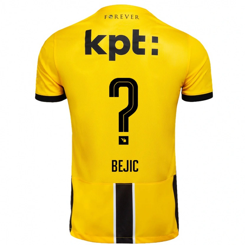 Danxen Kinder Endrit Bejic #0 Gelb Schwarz Heimtrikot Trikot 2024/25 T-Shirt