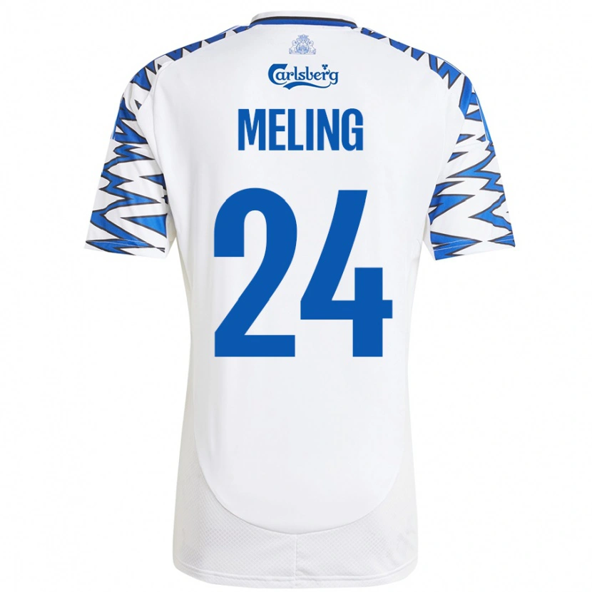 Danxen Kinder Birger Meling #24 Weiß Himmelblau Heimtrikot Trikot 2024/25 T-Shirt