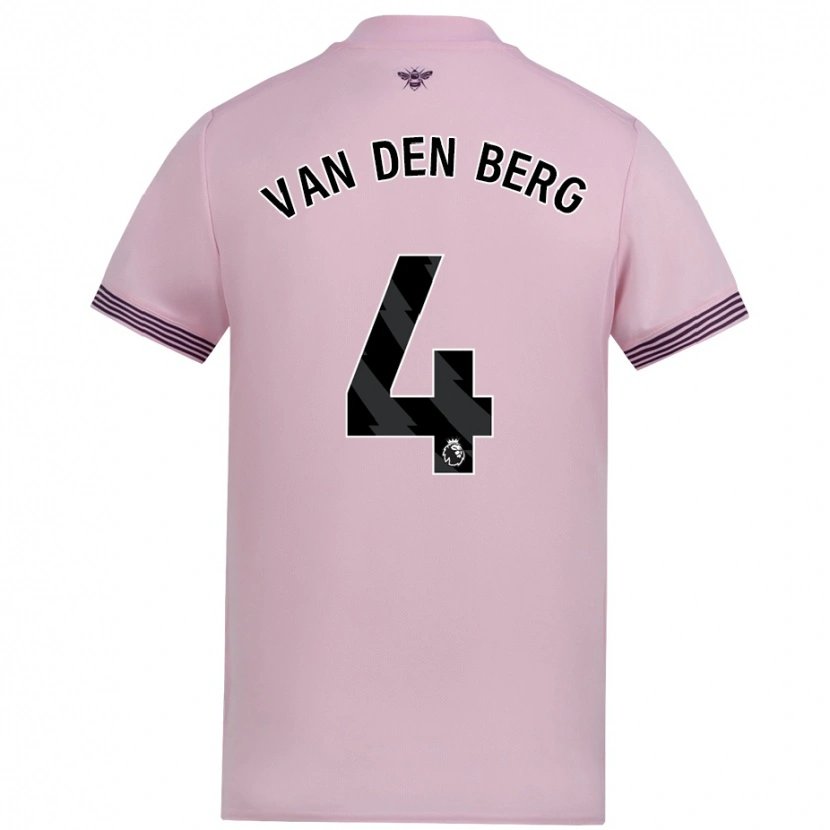 Danxen Kinder Sepp Van Den Berg #4 Rosa Auswärtstrikot Trikot 2024/25 T-Shirt