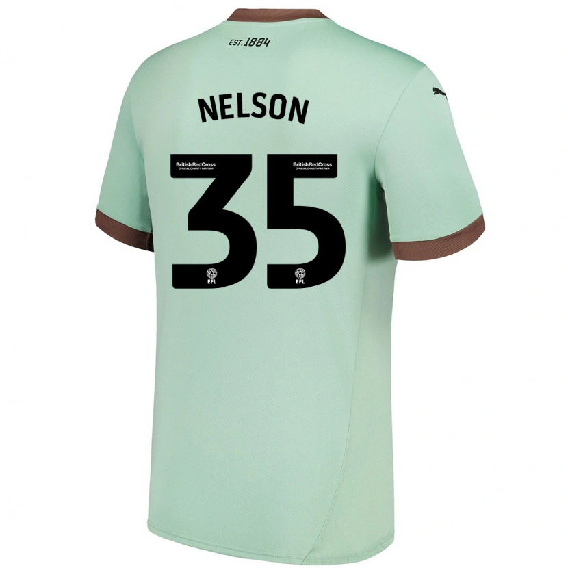 Danxen Kinder Curtis Nelson #35 Blassgrün Auswärtstrikot Trikot 2024/25 T-Shirt
