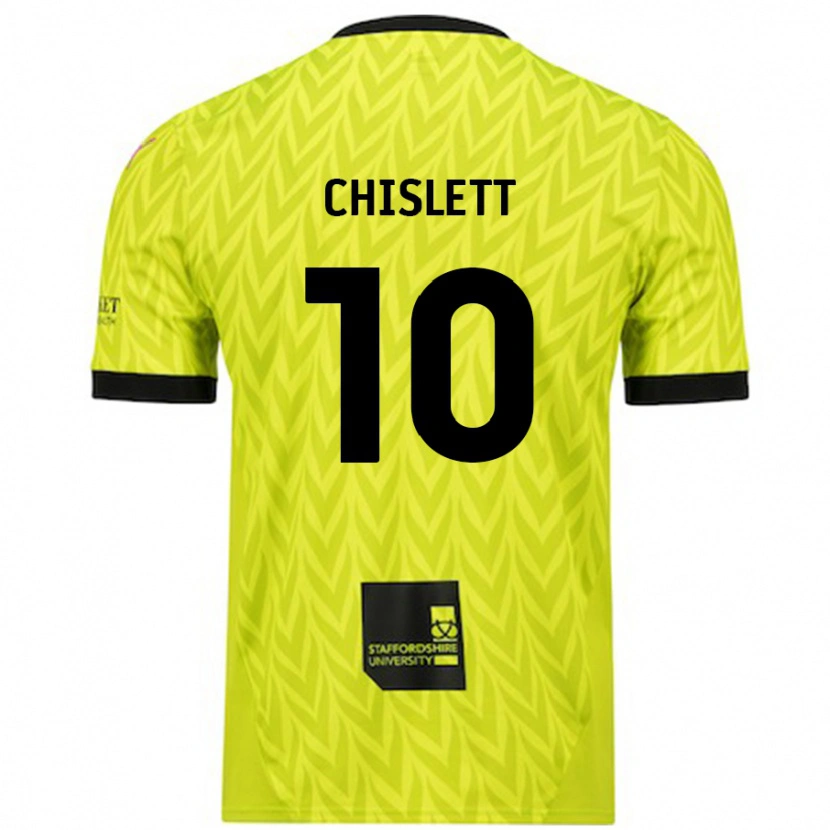 Danxen Kinder Ethan Chislett #10 Fluoreszierend Grün Auswärtstrikot Trikot 2024/25 T-Shirt