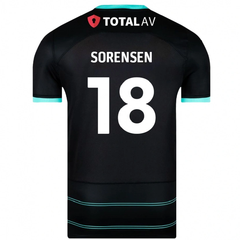 Danxen Kinder Elias Sørensen #18 Schwarz Auswärtstrikot Trikot 2024/25 T-Shirt