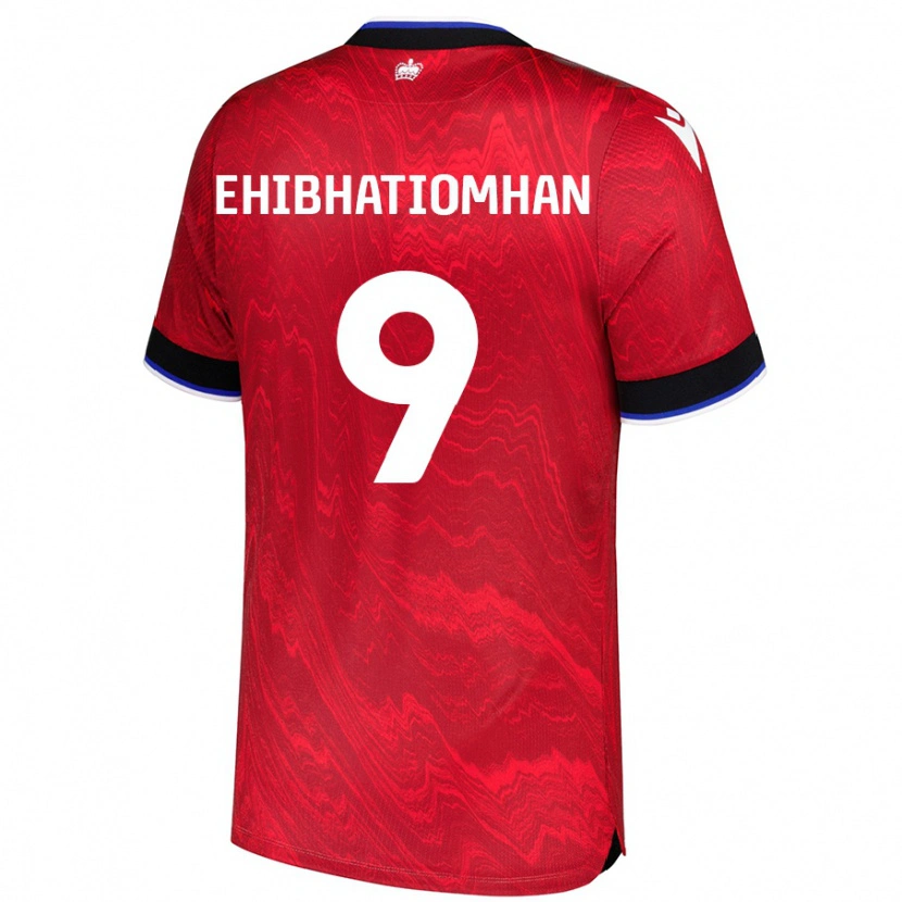 Danxen Kinder Kelvin Ehibhatiomhan #9 Rot Schwarz Auswärtstrikot Trikot 2024/25 T-Shirt