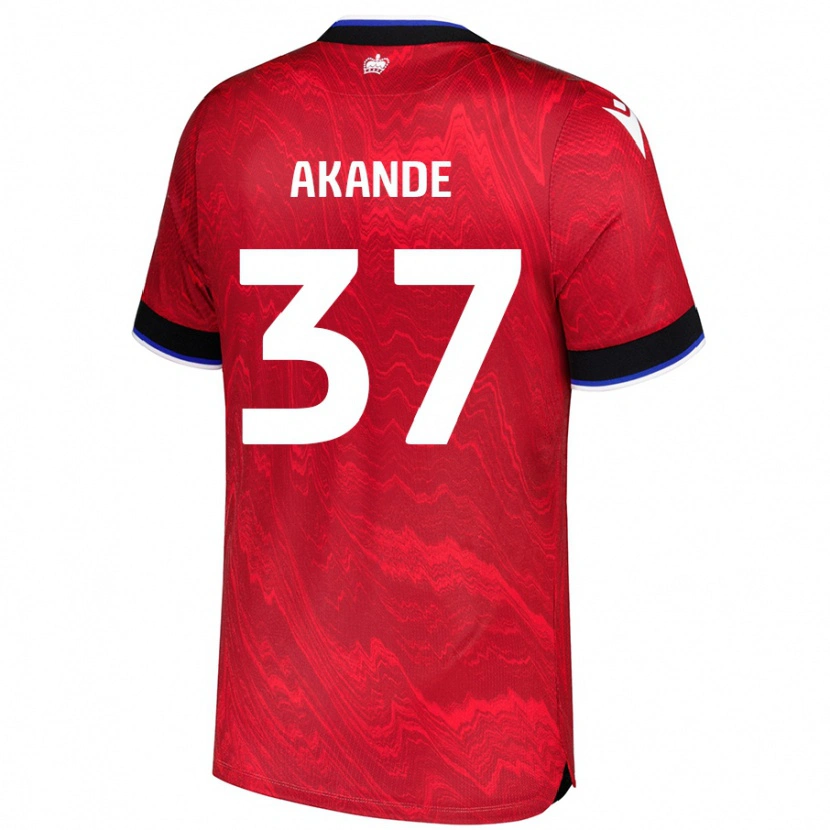 Danxen Kinder Adrian Akande #37 Rot Schwarz Auswärtstrikot Trikot 2024/25 T-Shirt