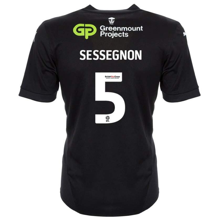 Danxen Kinder Steven Sessegnon #5 Schwarz Auswärtstrikot Trikot 2024/25 T-Shirt