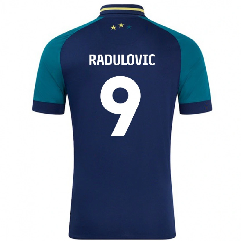 Danxen Kinder Bojan Radulovic #9 Marine Dunkelgrün Auswärtstrikot Trikot 2024/25 T-Shirt