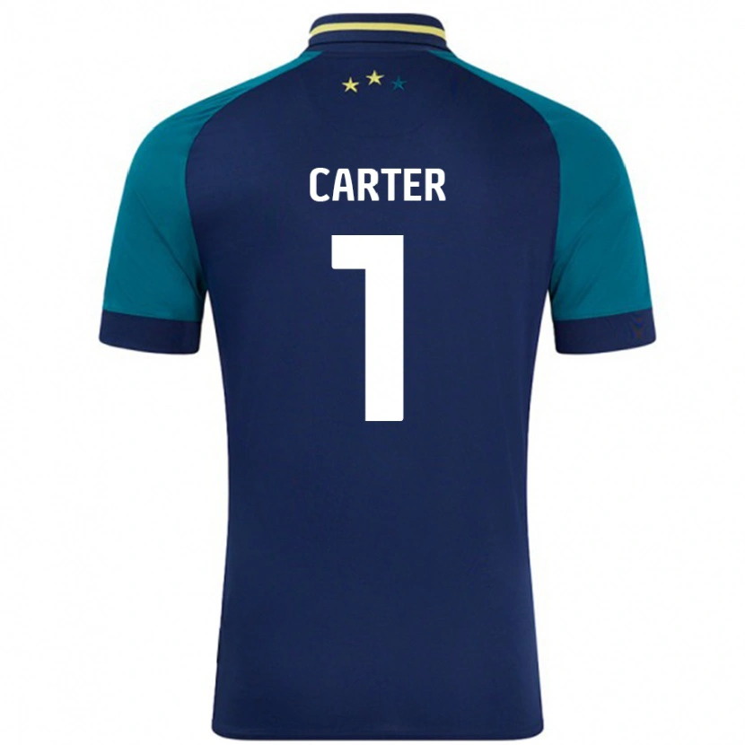 Danxen Kinder Laura Carter #1 Marine Dunkelgrün Auswärtstrikot Trikot 2024/25 T-Shirt