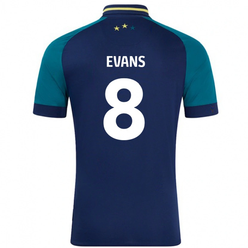 Danxen Kinder Charley Evans #8 Marine Dunkelgrün Auswärtstrikot Trikot 2024/25 T-Shirt
