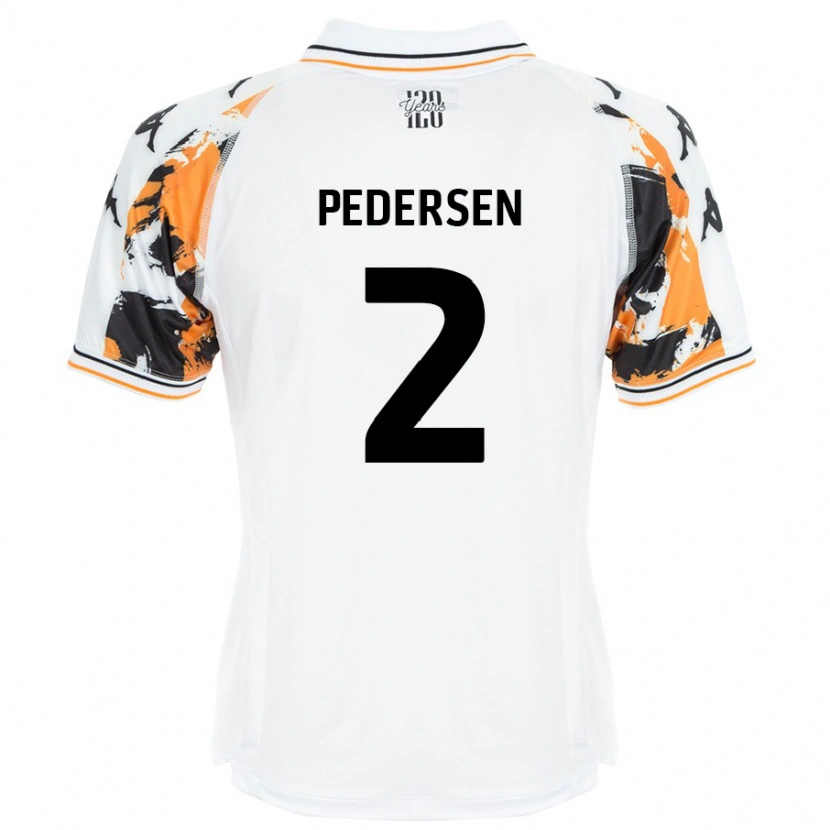 Danxen Kinder Eden Pedersen #2 Weiß Auswärtstrikot Trikot 2024/25 T-Shirt