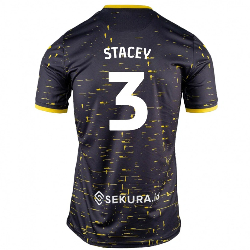 Danxen Kinder Jack Stacey #3 Schwarz Gelb Auswärtstrikot Trikot 2024/25 T-Shirt