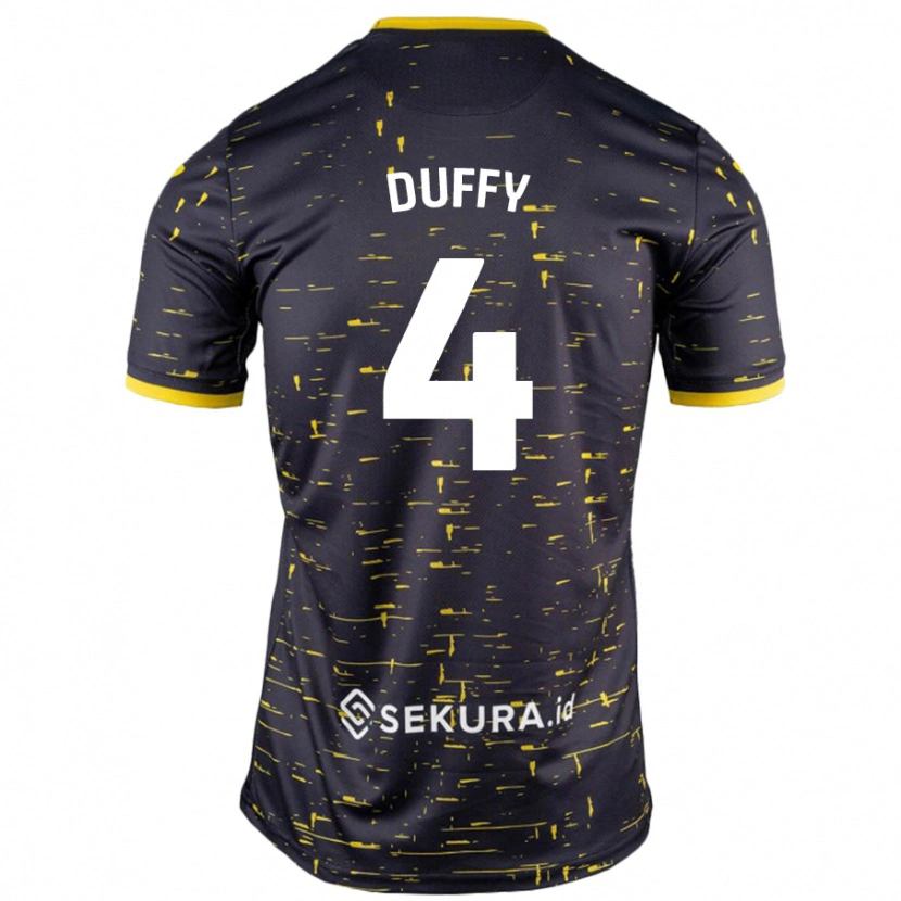 Danxen Kinder Shane Duffy #4 Schwarz Gelb Auswärtstrikot Trikot 2024/25 T-Shirt