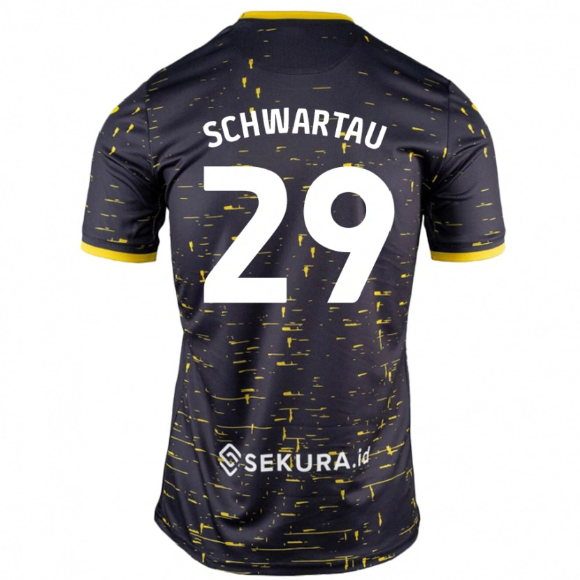 Danxen Kinder Oscar Schwartau #29 Schwarz Gelb Auswärtstrikot Trikot 2024/25 T-Shirt