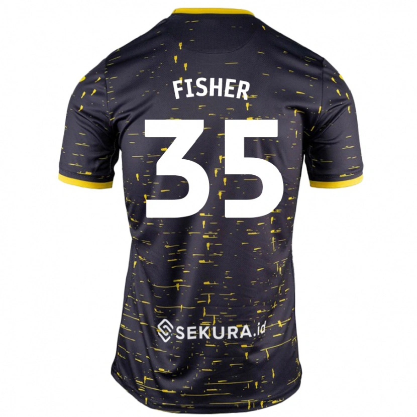 Danxen Kinder Kellen Fisher #35 Schwarz Gelb Auswärtstrikot Trikot 2024/25 T-Shirt