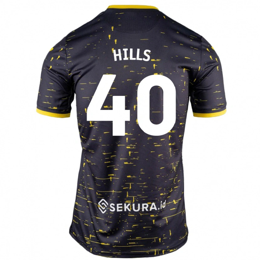 Danxen Kinder Brad Hills #40 Schwarz Gelb Auswärtstrikot Trikot 2024/25 T-Shirt