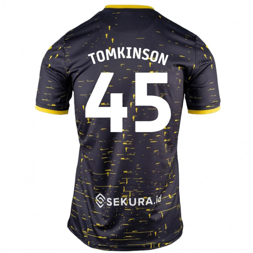 Danxen Kinder Jonathan Tomkinson #45 Schwarz Gelb Auswärtstrikot Trikot 2024/25 T-Shirt