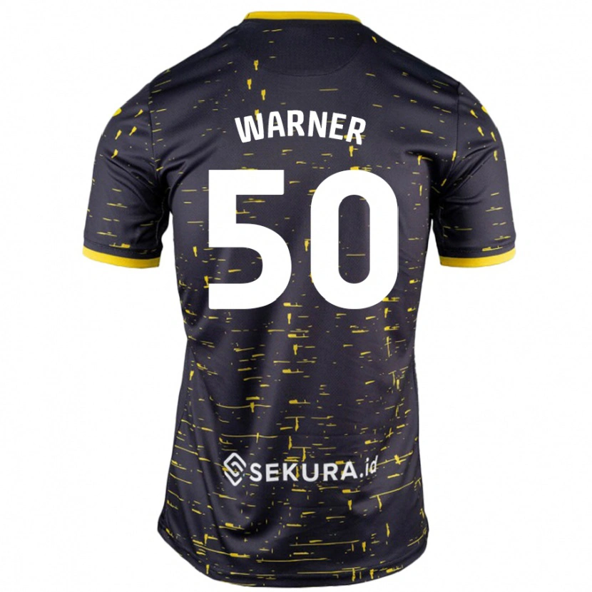 Danxen Kinder Jaden Warner #50 Schwarz Gelb Auswärtstrikot Trikot 2024/25 T-Shirt