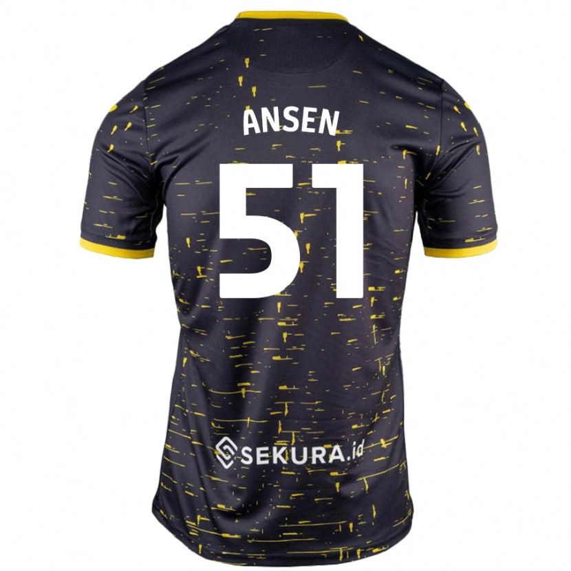 Danxen Kinder Caleb Ansen #51 Schwarz Gelb Auswärtstrikot Trikot 2024/25 T-Shirt