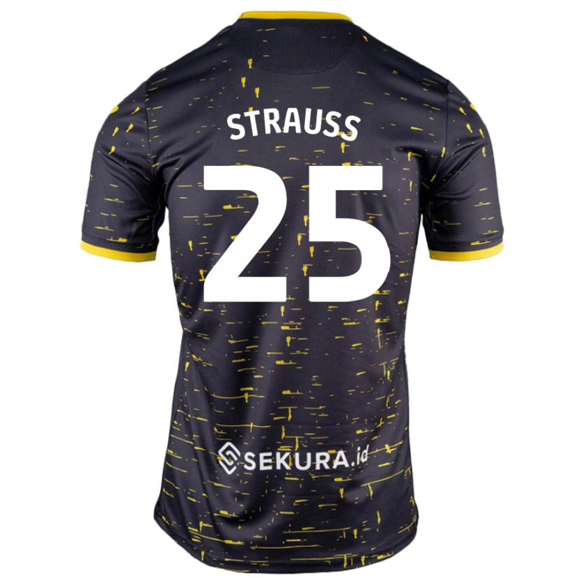 Danxen Kinder Hope Strauss #25 Schwarz Gelb Auswärtstrikot Trikot 2024/25 T-Shirt