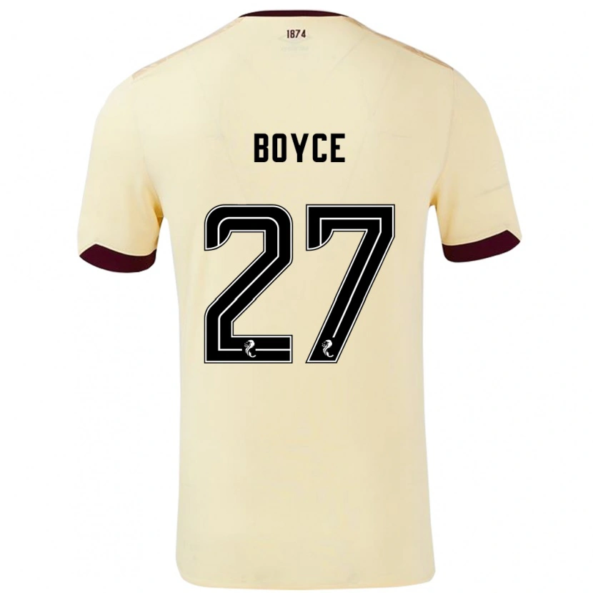 Danxen Kinder Liam Boyce #27 Creme Burgunderrot Auswärtstrikot Trikot 2024/25 T-Shirt