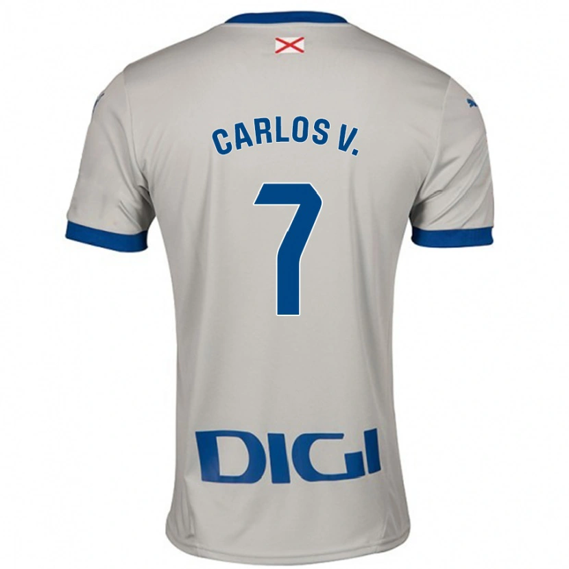 Danxen Kinder Carlos Vicente #7 Hellgrau Auswärtstrikot Trikot 2024/25 T-Shirt
