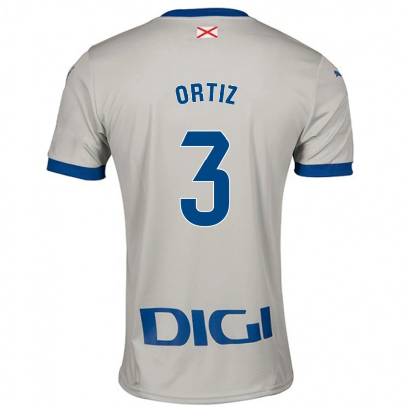 Danxen Kinder Eneko Ortiz #3 Hellgrau Auswärtstrikot Trikot 2024/25 T-Shirt