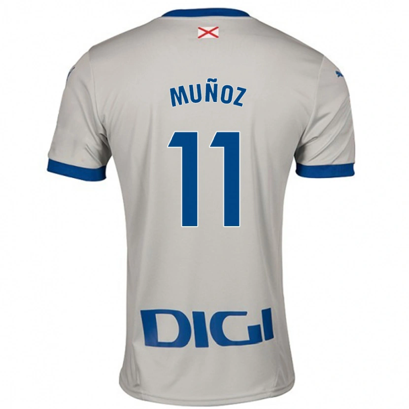 Danxen Kinder Egoitz Muñoz #11 Hellgrau Auswärtstrikot Trikot 2024/25 T-Shirt