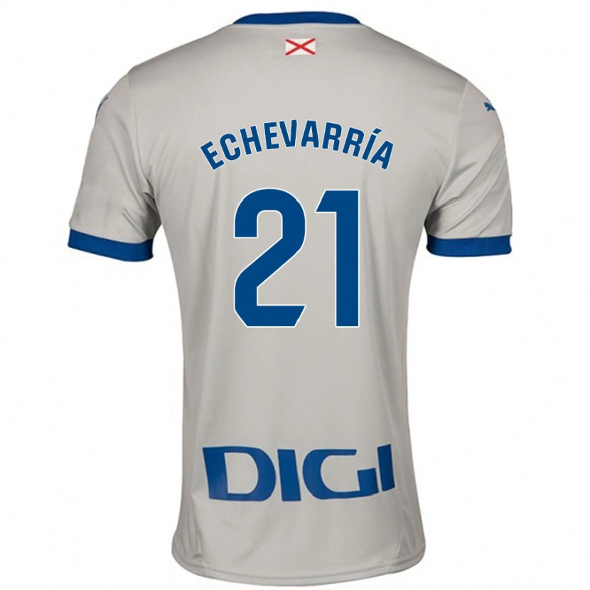 Danxen Kinder Martin Echevarría #21 Hellgrau Auswärtstrikot Trikot 2024/25 T-Shirt