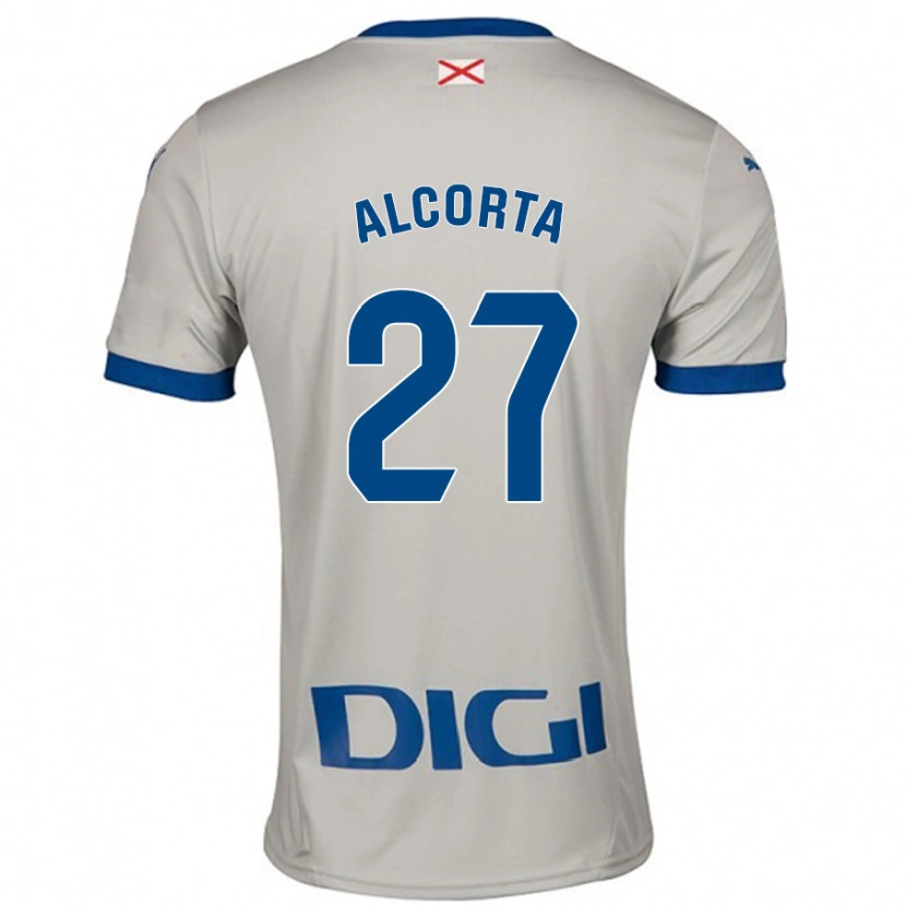 Danxen Kinder Alaitz Alcorta #27 Hellgrau Auswärtstrikot Trikot 2024/25 T-Shirt