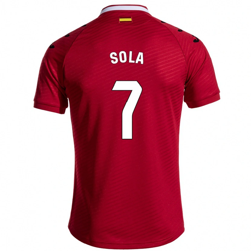 Danxen Kinder Álex Sola #7 Dunkelrot Auswärtstrikot Trikot 2024/25 T-Shirt