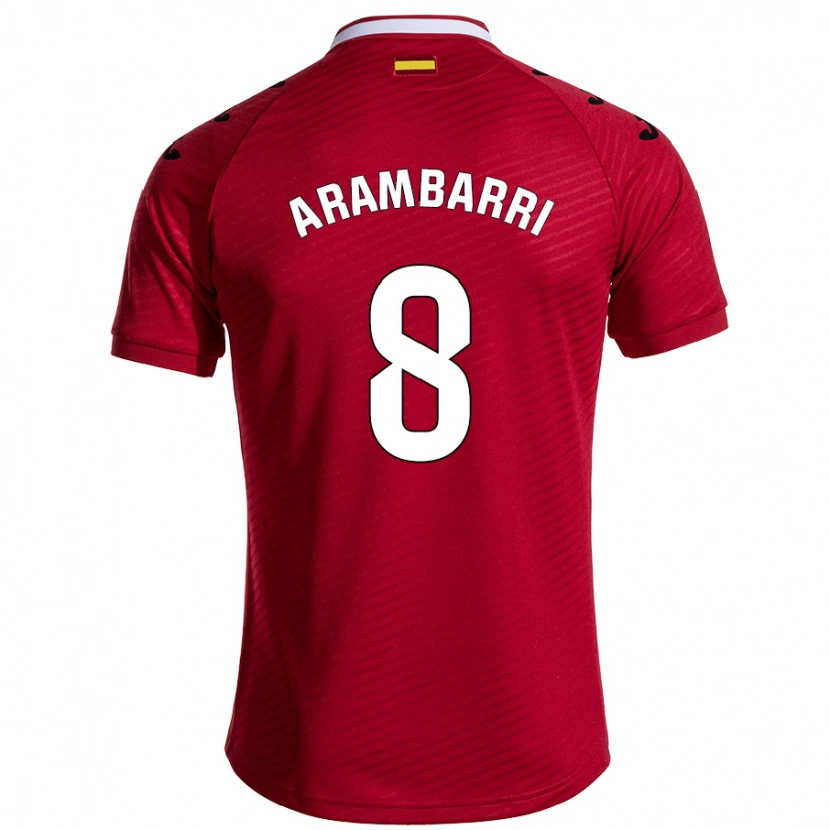 Danxen Kinder Mauro Arambarri #8 Dunkelrot Auswärtstrikot Trikot 2024/25 T-Shirt