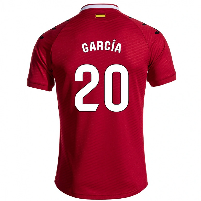 Danxen Kinder Álex García #20 Dunkelrot Auswärtstrikot Trikot 2024/25 T-Shirt