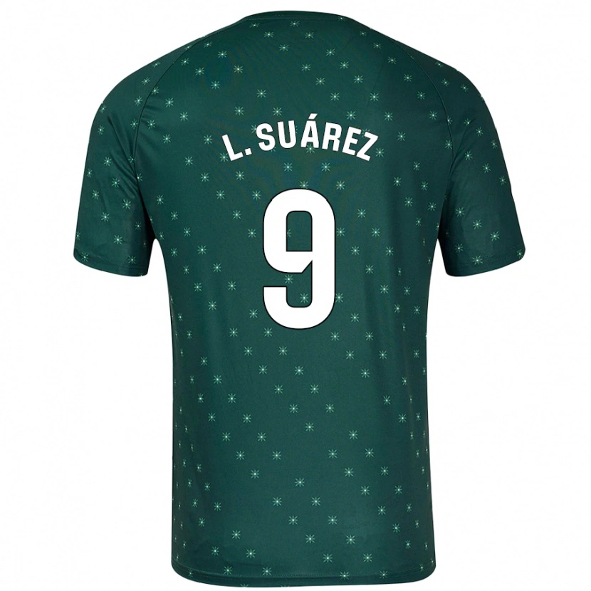 Danxen Kinder Luis Suárez #9 Dunkelgrün Auswärtstrikot Trikot 2024/25 T-Shirt