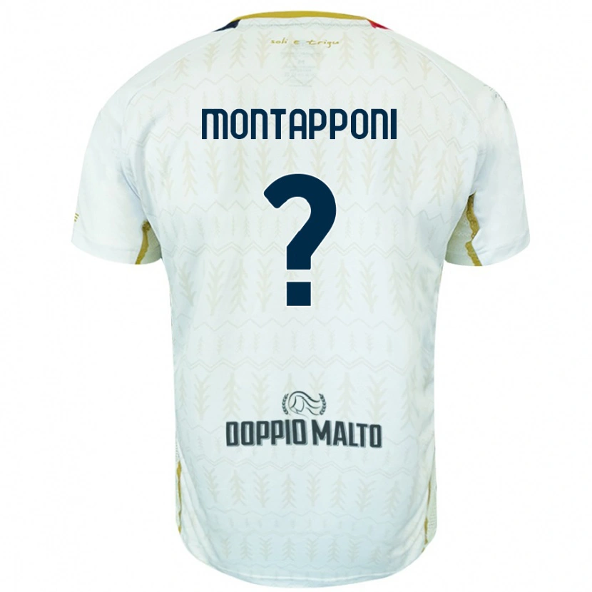 Danxen Kinder Leonardo Montapponi #0 Weiß Auswärtstrikot Trikot 2024/25 T-Shirt