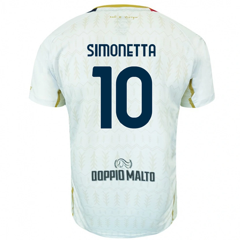 Danxen Kinder Jacopo Simonetta #10 Weiß Auswärtstrikot Trikot 2024/25 T-Shirt