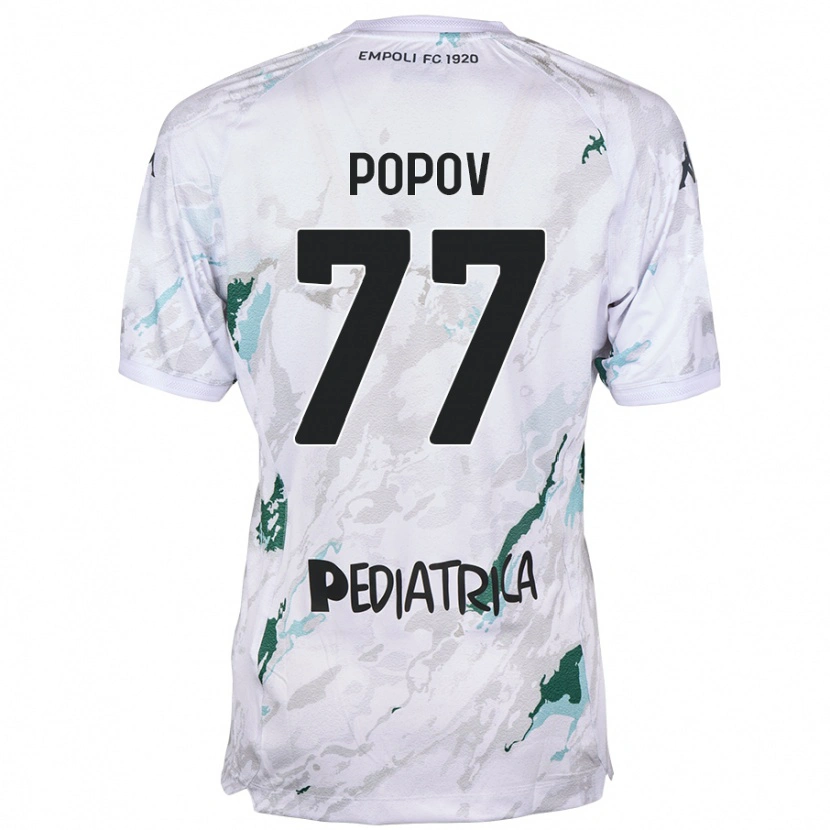 Danxen Kinder Bogdan Popov #77 Grau Auswärtstrikot Trikot 2024/25 T-Shirt