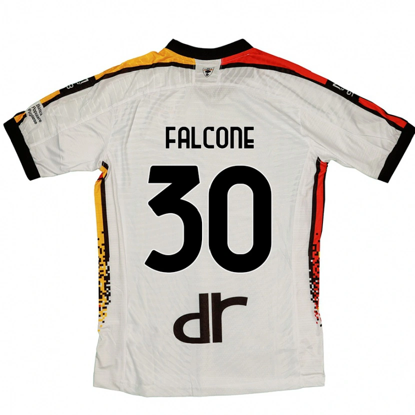 Danxen Kinder Wladimiro Falcone #30 Weiß Schwarz Auswärtstrikot Trikot 2024/25 T-Shirt