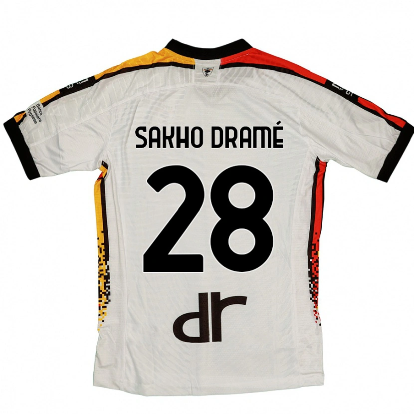 Danxen Kinder Samba Sakho Dramé #28 Weiß Schwarz Auswärtstrikot Trikot 2024/25 T-Shirt