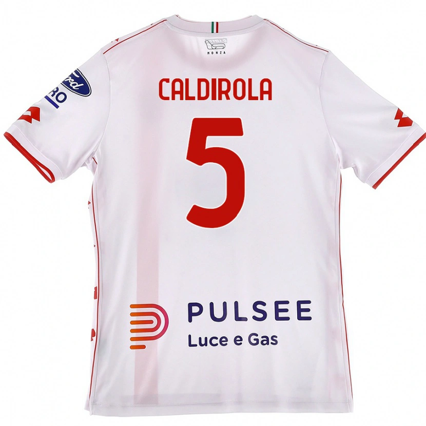 Danxen Kinder Luca Caldirola #5 Weiß Rot Auswärtstrikot Trikot 2024/25 T-Shirt