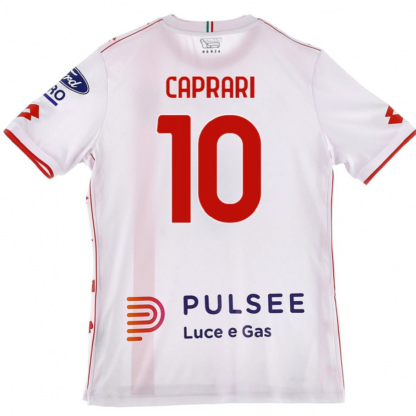 Danxen Kinder Gianluca Caprari #10 Weiß Rot Auswärtstrikot Trikot 2024/25 T-Shirt