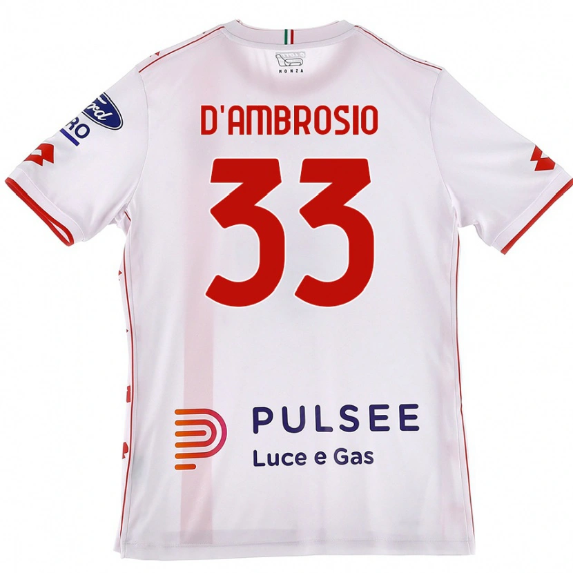 Danxen Kinder Danilo D'ambrosio #33 Weiß Rot Auswärtstrikot Trikot 2024/25 T-Shirt