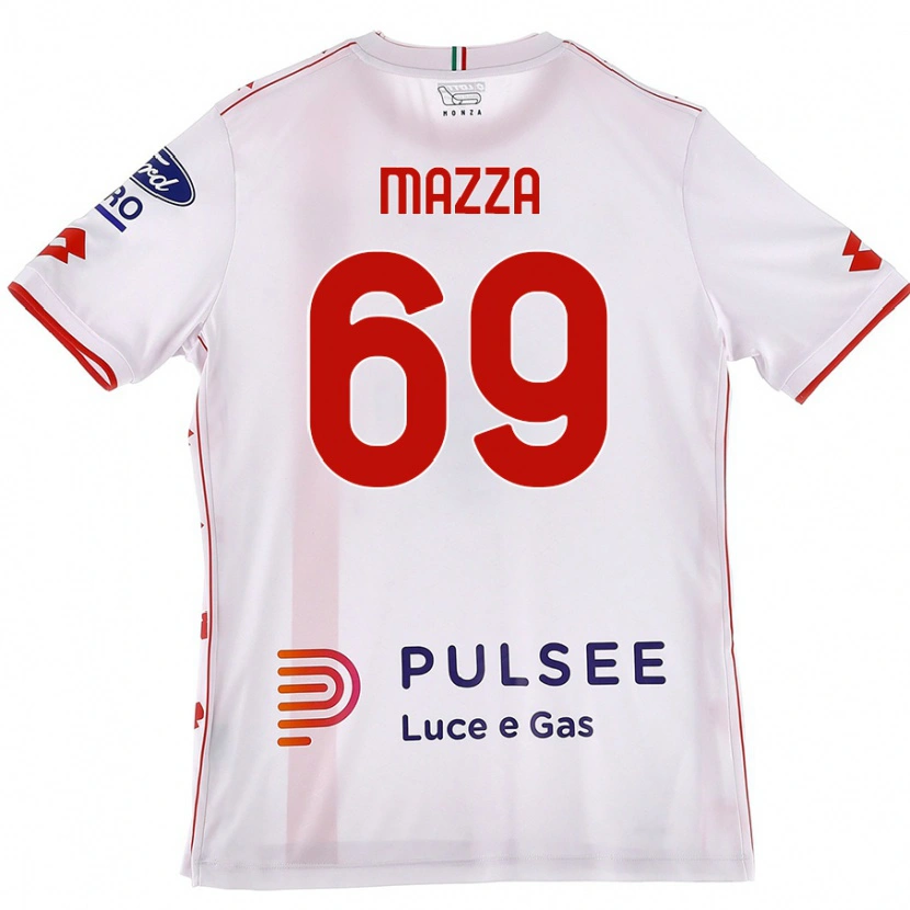 Danxen Kinder Andrea Mazza #69 Weiß Rot Auswärtstrikot Trikot 2024/25 T-Shirt