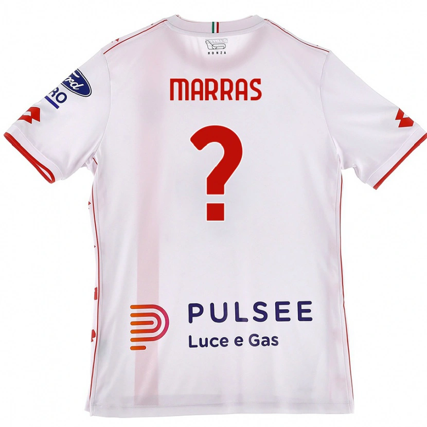 Danxen Kinder Tommaso Marras #0 Weiß Rot Auswärtstrikot Trikot 2024/25 T-Shirt
