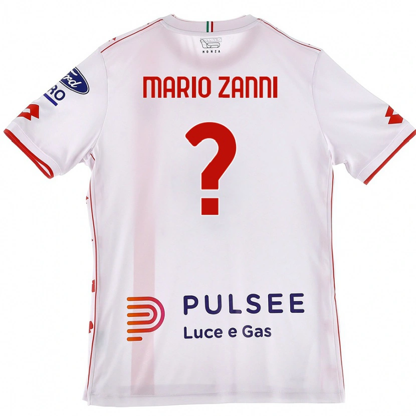 Danxen Kinder Mario Zanni #0 Weiß Rot Auswärtstrikot Trikot 2024/25 T-Shirt