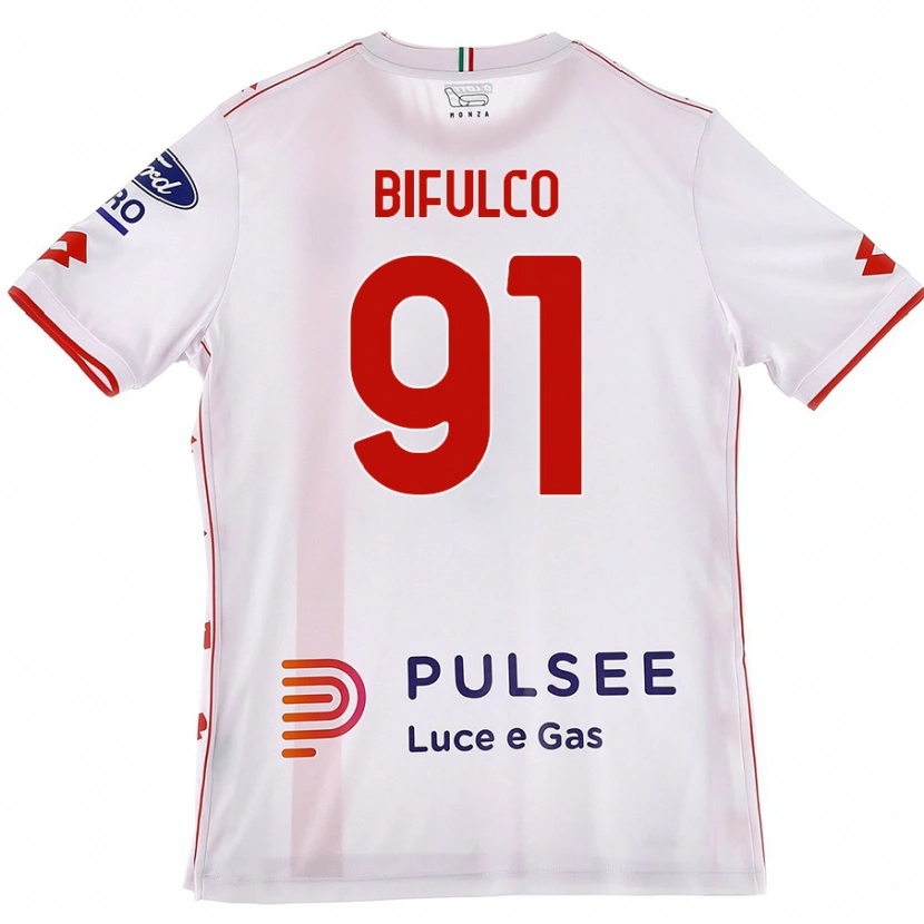 Danxen Kinder Davide Bifulco #91 Weiß Rot Auswärtstrikot Trikot 2024/25 T-Shirt