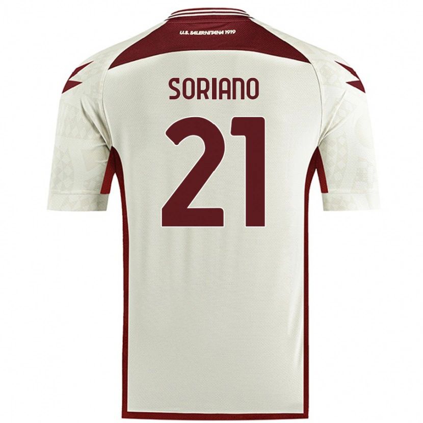 Danxen Kinder Roberto Soriano #21 Cremefarben Auswärtstrikot Trikot 2024/25 T-Shirt