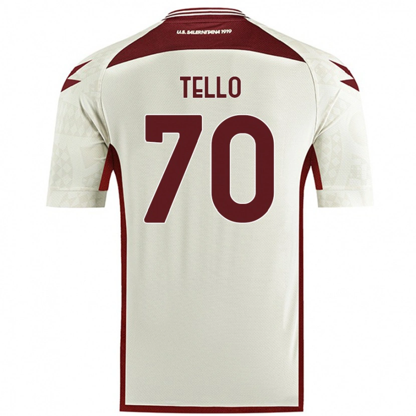 Danxen Kinder Andrés Tello #70 Cremefarben Auswärtstrikot Trikot 2024/25 T-Shirt