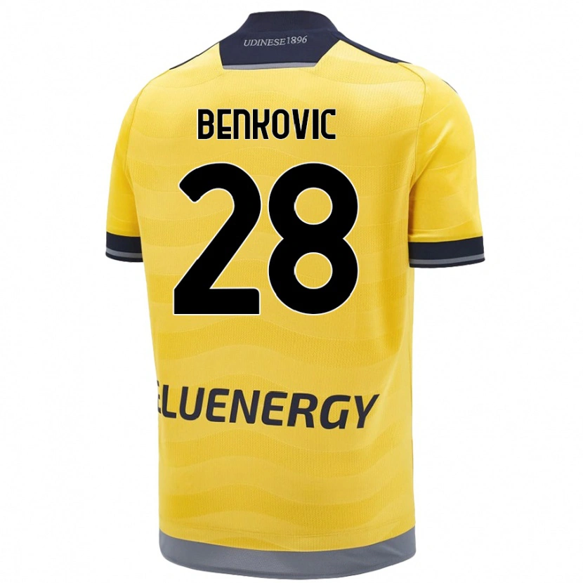 Danxen Kinder Filip Benkovic #28 Golden Auswärtstrikot Trikot 2024/25 T-Shirt