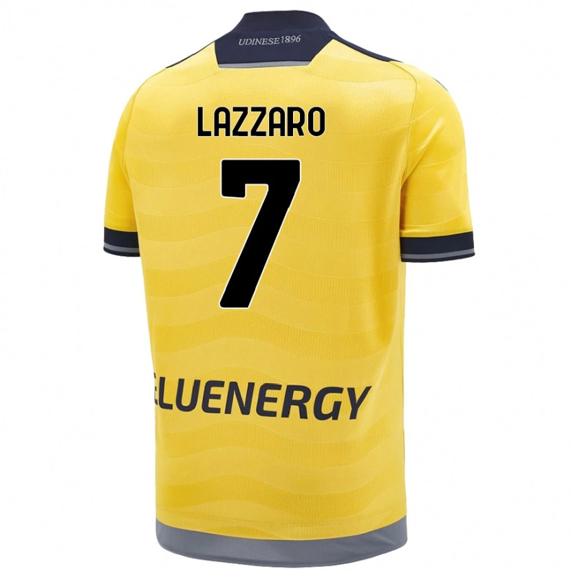 Danxen Kinder Davide Lazzaro #7 Golden Auswärtstrikot Trikot 2024/25 T-Shirt