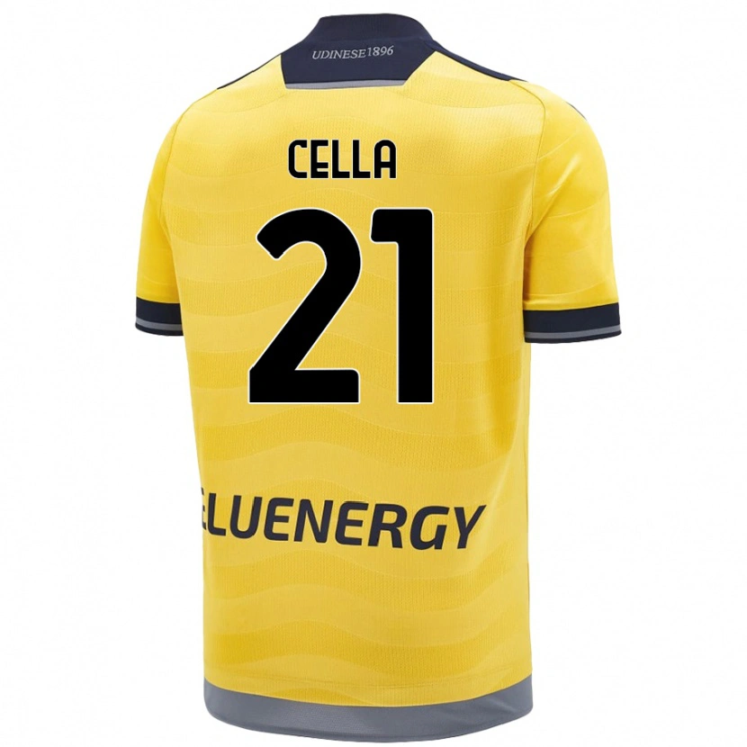 Danxen Kinder Leonardo Cella #21 Golden Auswärtstrikot Trikot 2024/25 T-Shirt